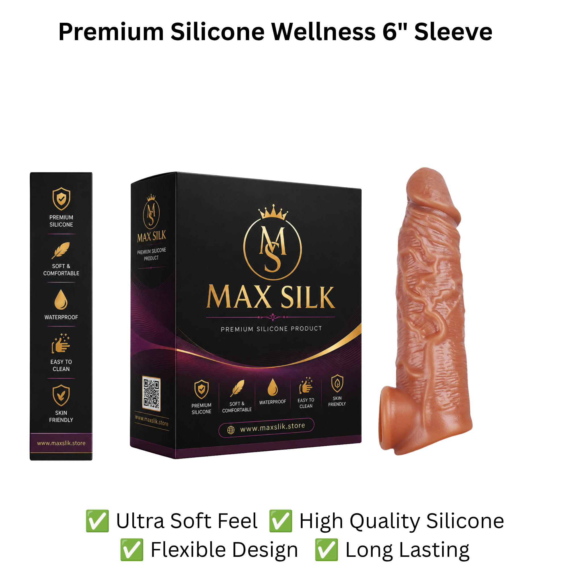 Silicone Sleeve – 6 Inch, Brown