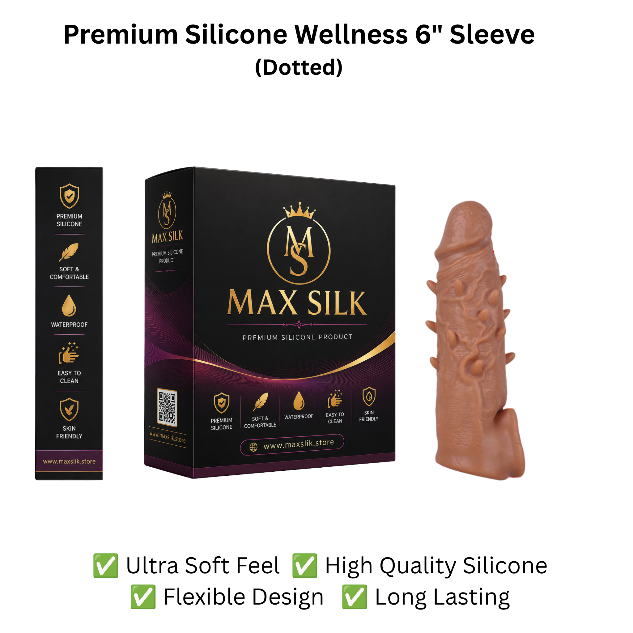 Silicone Dotted  Sleeve – 6 Inch