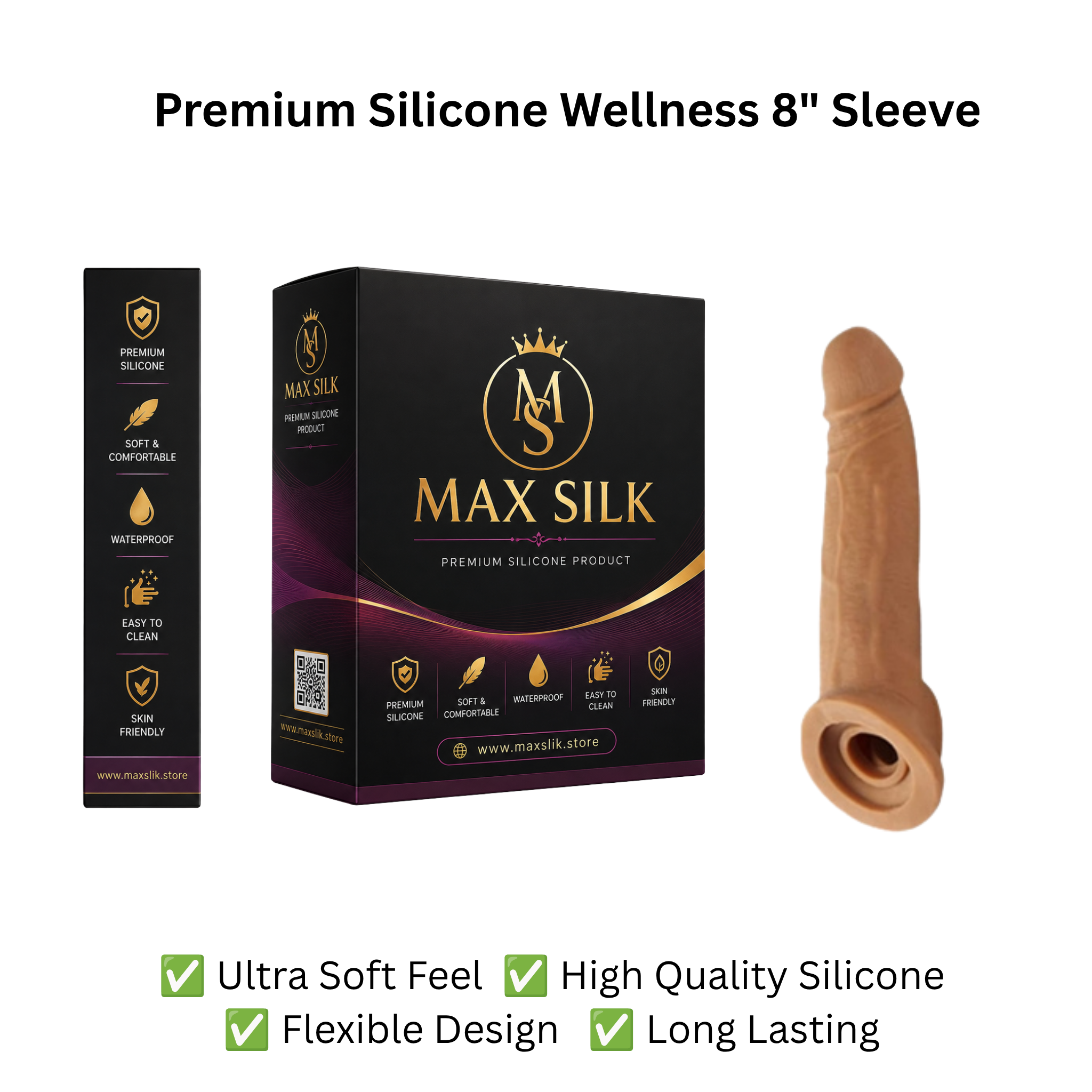 Silicone  Sleeve – 8 Inch, Brown
